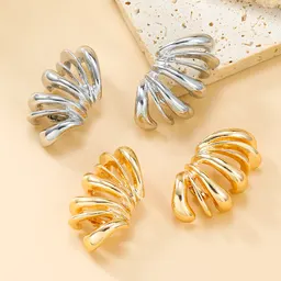 Pendientes exagerados para mujer con forma de resorte, pendientes de botón