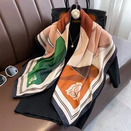 Lenço grande de dois lados com cores contrastantes e estampado, dual-use