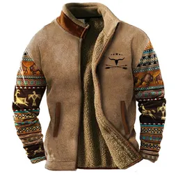 Casaco de lã polar casual masculino de moda