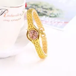 Relógio de pulseira para meninas, quartzo dourado, best-seller, relógio feminino elegante e versátil