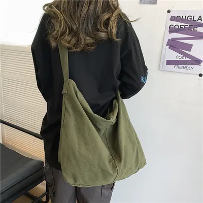 Bolsa transversal feminina, bolsa de aula para estudantes universitários, bolsa de tela, bolsa de ombro