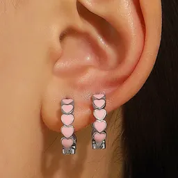 Pendientes de Corazón de Aceite de Colores para Mujer