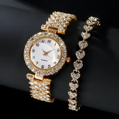 Relógio de senhora com pulseira, com diamantes, estilo digital e moderno