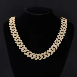 Collar Grueso de Diamantes Hip Hop de Aleación de Zinc