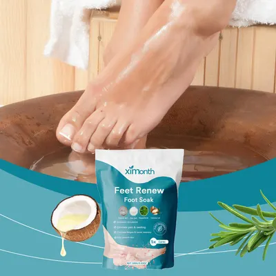 Cuidados para os pés, esfoliante com limpeza salina