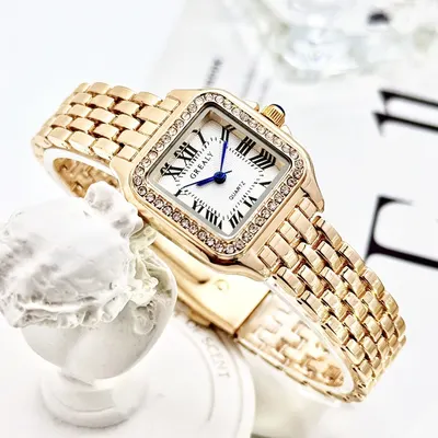 Reloj Clásico Retro Cuadrado Impermeable con Incrustaciones de Diamantes para Mujer