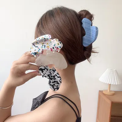 レディース用ヘアクリップ、後頭部ヘアグリップ、新作フレンチシャーククリップ ヘアアクセサリー