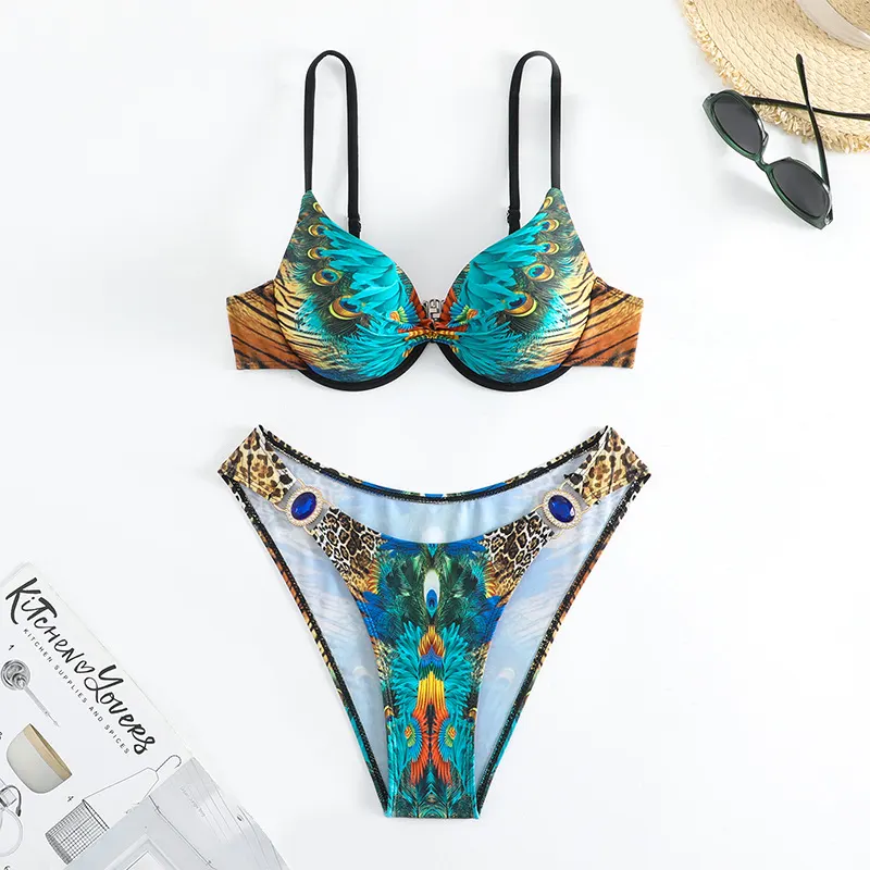 Biquíni com aro estampado