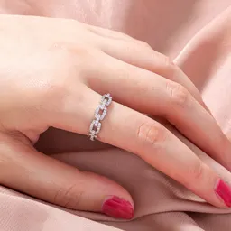 Europeisk och Amerikansk Ins Gränsöverskridande Modeaccessoarer Mikroinfattad Zirkonia Ring Spänne Design Öppen Justerbar Elegant Mångsidig Högkvalitativ Ring För Dam