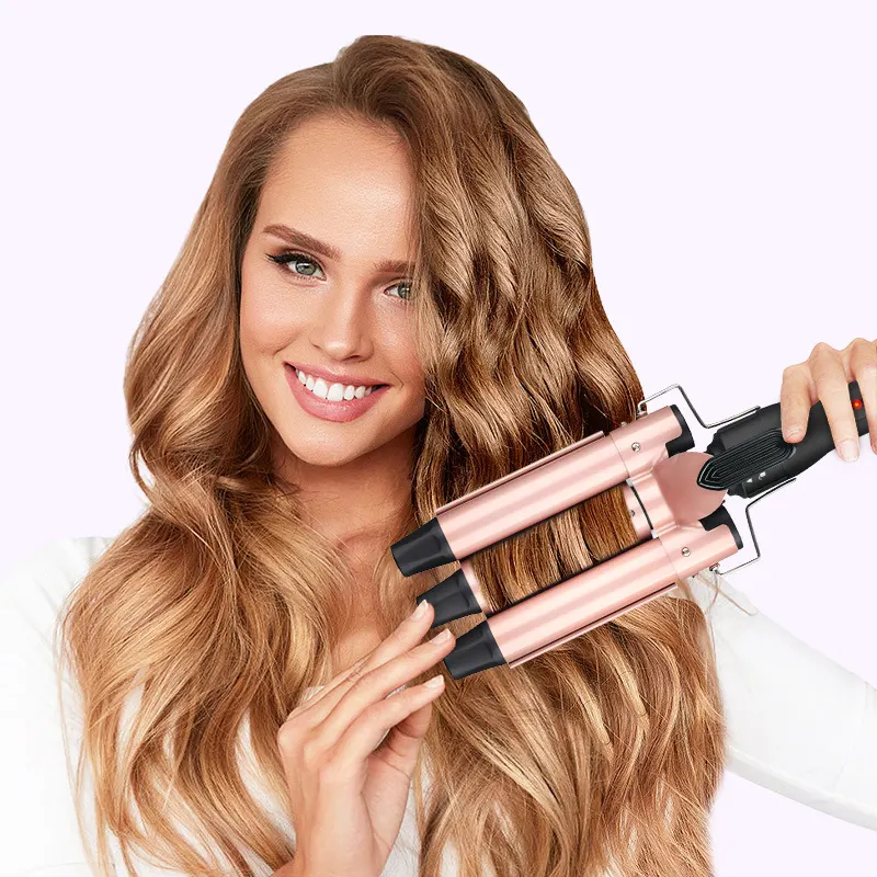 Modelador de cachos de cabelo de água de três tubos tudo-em-um