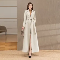 Casaco de caxemira elegante de lã com design de dois peitos