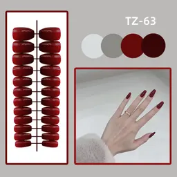 Unhas falsas prontas com adesivos de unha brilhantes e trapezoidais de estilo ballet curto [Strip], 24 unidades, ferramentas de arte de unha usáveis, peças de unha