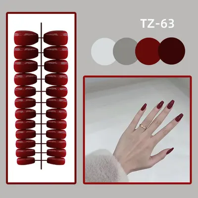 [Listrado] Unha Postiça Trapezoidal de Ballet Curta e Brilhante, Finalizada com 24 Peças, Ferramentas de Arte de Unha Usáveis