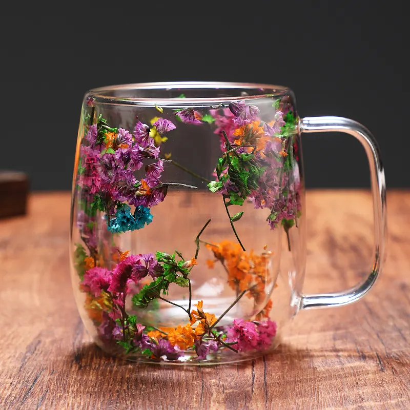 創意風新品真花乾燥花杯