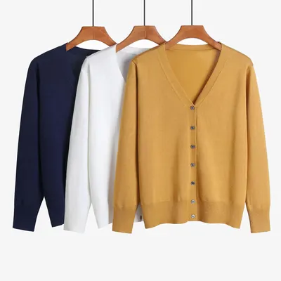 Knit Cardigan Long Sleeve Loose Plus Size Outerwear