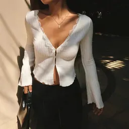 ファッション ベルスリーブ セクシースーパーガール Tシャツ ピュアデザイアスタイル ニットトップス