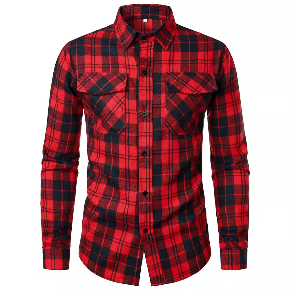 Camisa de lapela de manga longa casual e personalizada para homens, best-seller de primavera novo da TEMU, transfronteiriço, comércio exterior, design de xadrez fashion