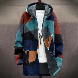 Cárdigan con capucha y estampado digital 3D para hombre