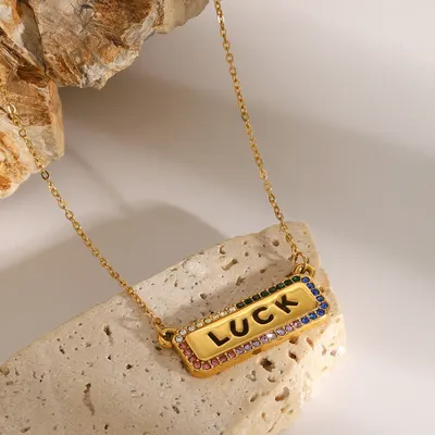 Collar con Colgante de Letra Moda Viaje Versátil para Mujer