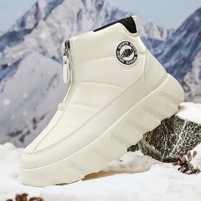 Botas de algodão para inverno masculinas, novas, com pelúcia espessa, botas de neve ao ar livre, botas de algodão quentes de pele de ovelha, modelo de calçado de um passo, para venda por grosso
