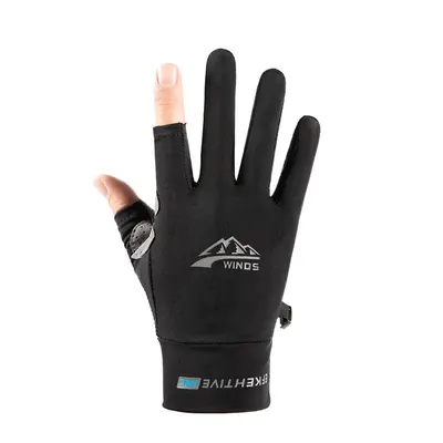 Luvas de seda gelada para desporto, fitness, ciclismo, meia dedo, ecrã tátil, para pesca, para homens e mulheres