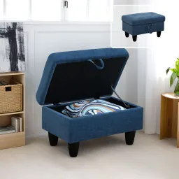 Ottoman modular de linho azul para sala