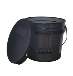 Balde de plástico transparente preto de 3,5 galões