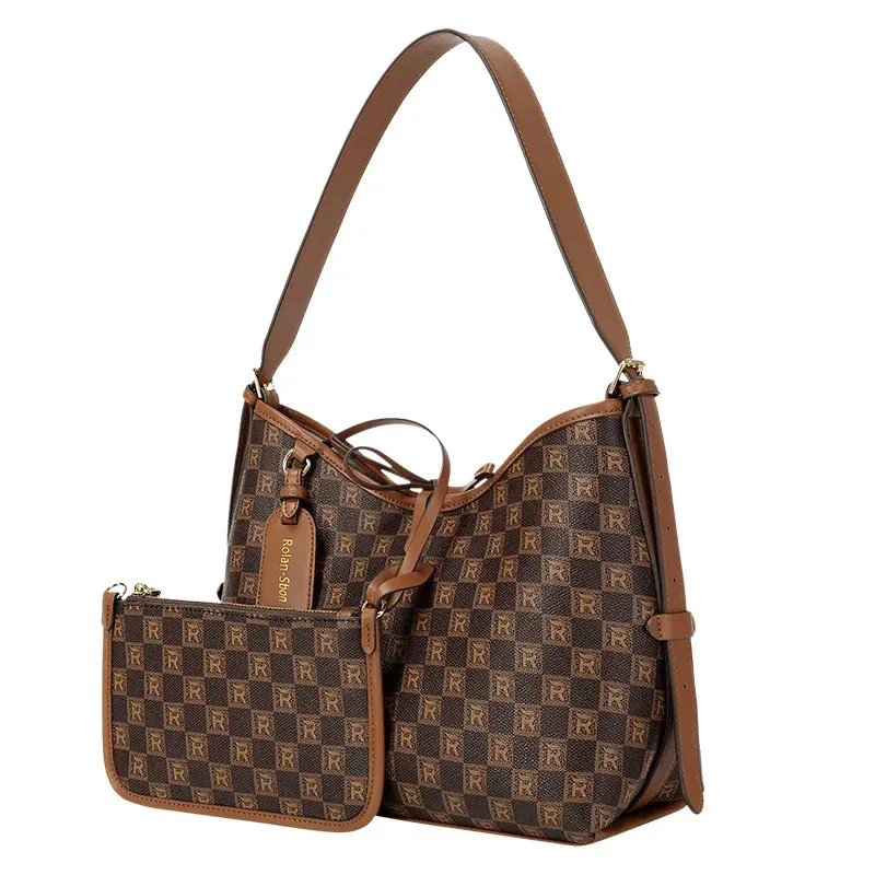 Bolsa de ombro tote para deslocamentos diários, elegante, de grande capacidade, alta qualidade e textura versátil