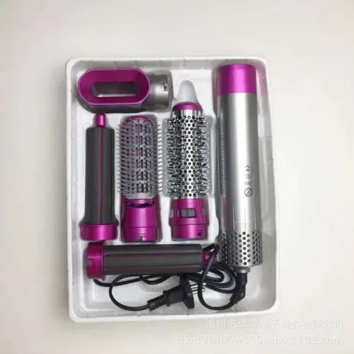 Ferro para Ondular de 5 em 1 - Ficha do Reino Unido Cinza Vermelho