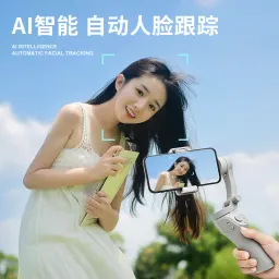Gimbal portátil, estabilizador de telemóvel triaxial, anti-oscilação, reconhecimento facial inteligente e enquadramento de filmagem