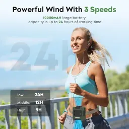 Ventilador de cintura portátil, ventilador de clip de cintura recarregável de 1000mAh