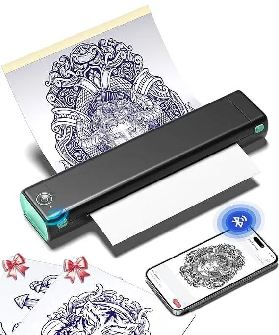 Impressora de modelos de tatuagem Phomemo, impressora térmica sem fios para tatuagens M08F