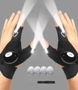 Luvas com lanterna LED
