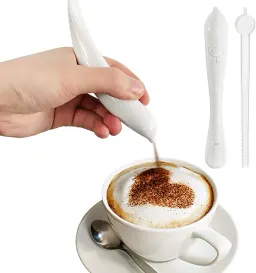 Caneta para arte de café, caneta elétrica para gravação de café, caneta de especiarias para café