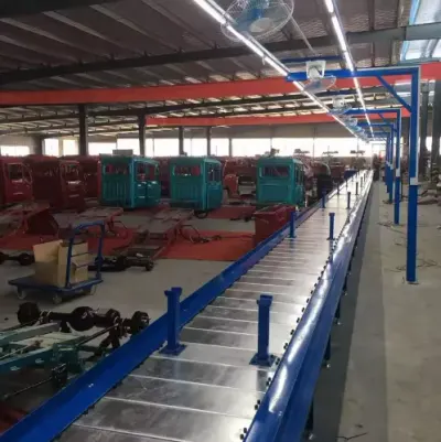 Huazhe High Quality Heavy-Duty Semi-Automatic High Efficiency Motorcycle Manufacturing Line with Slat Chain Conveyors