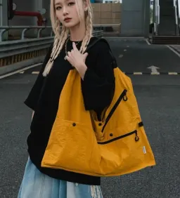 Bolsa de desporto americana multifuncional unissexo, bolsa de ombro, bolsa transversal, bolsa tote conversível com múltiplos bolsos