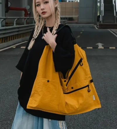 Bolsa de desporto americana multifuncional unissexo, bolsa de ombro, bolsa transversal, bolsa tote conversível com múltiplos bolsos