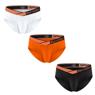 3 STYCKEN Kvalitativa herrunderkläder av modal, coquettiska V-formade bekväma andningsbara herrlinne, populära personliga ultrathina herrbriefs