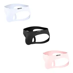 3PCS Calzoncillos Bóxer Sexy para Hombre con Diseño de Espalda Hueca, Bikini U Convexa de Cintura Baja, Ropa Interior Erótica Sissy Triángulo para Hombre