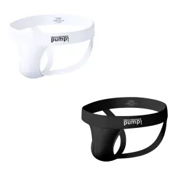 2PCS Tangas Sexy para Hombres Talle Bajo Sin Tirantes Ropa Interior Cómoda de Algodón para Deportes Jockstrap T-Back