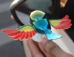 Ornamento criativo movido a vento sem tomada para motociclo e carro Flying Bird | Decoração realista para espelho retrovisor