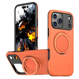حافظة هاتف جديدة لـ iPhone 17 Pro Max، حافظة مغناطيسية مقاومة للصدمات مع قاعدة دوارة بزاوية 360 درجة للتخميد
