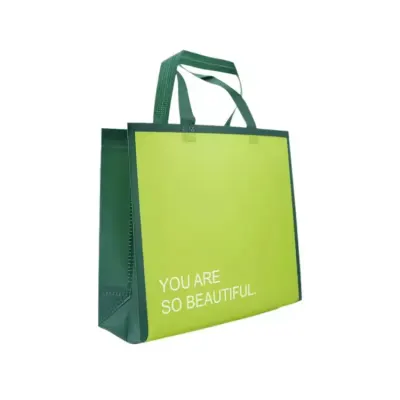 Bolsa Tote No Tejida Reutilizable Plegable Personalizada, Bolsa de Compras Reciclada con Asa, Elegante y Duradera, Bolsa de Supermercado PP Ecológica