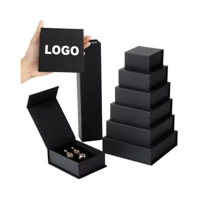 Custom Pink Cardboard Jewelry Gift Box with Ribbon Lid and Wax Seal, Luxury Necklace Ring Packaging, China Factory Wholesale