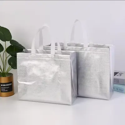 熱賣 環保 可重用 購物托特袋 啞光金屬覆膜 非織造布禮品袋