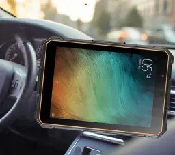 Tablet robusto industrial de 8 polegadas para veículos, de fábrica barato, com leitor de impressão digital, suporte para carro, 4G, GPS, para uso em veículos