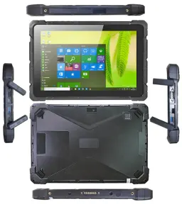 Tablet robusto Windows industrial de 10 polegadas de fábrica mais vendido, com 4G, leitor de código de barras 2D, NFC, impressão digital, GPS, RJ45, RS232, USB3.0