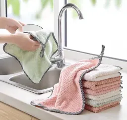 Pano de cozinha, toalha de loiça absorvente de óleo, esfregão pendurado, absorvente de água, remove manchas, sem fiapos, para limpar mesa, padrão grelha de ananás