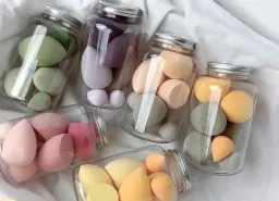 Absorptionsfria skönhetssvampar och sminksvamp-set, flaskförpackade kosmetiksvampar för foundation (MOQ: 30 st. Beställ 30 st eller fler)
