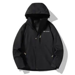 Casaco de shell masculino da Columbia | Novo para primavera, outono e inverno, casaco de caminhada impermeável e resistente ao vento para exterior, casaco de montanha com capuz unissexo